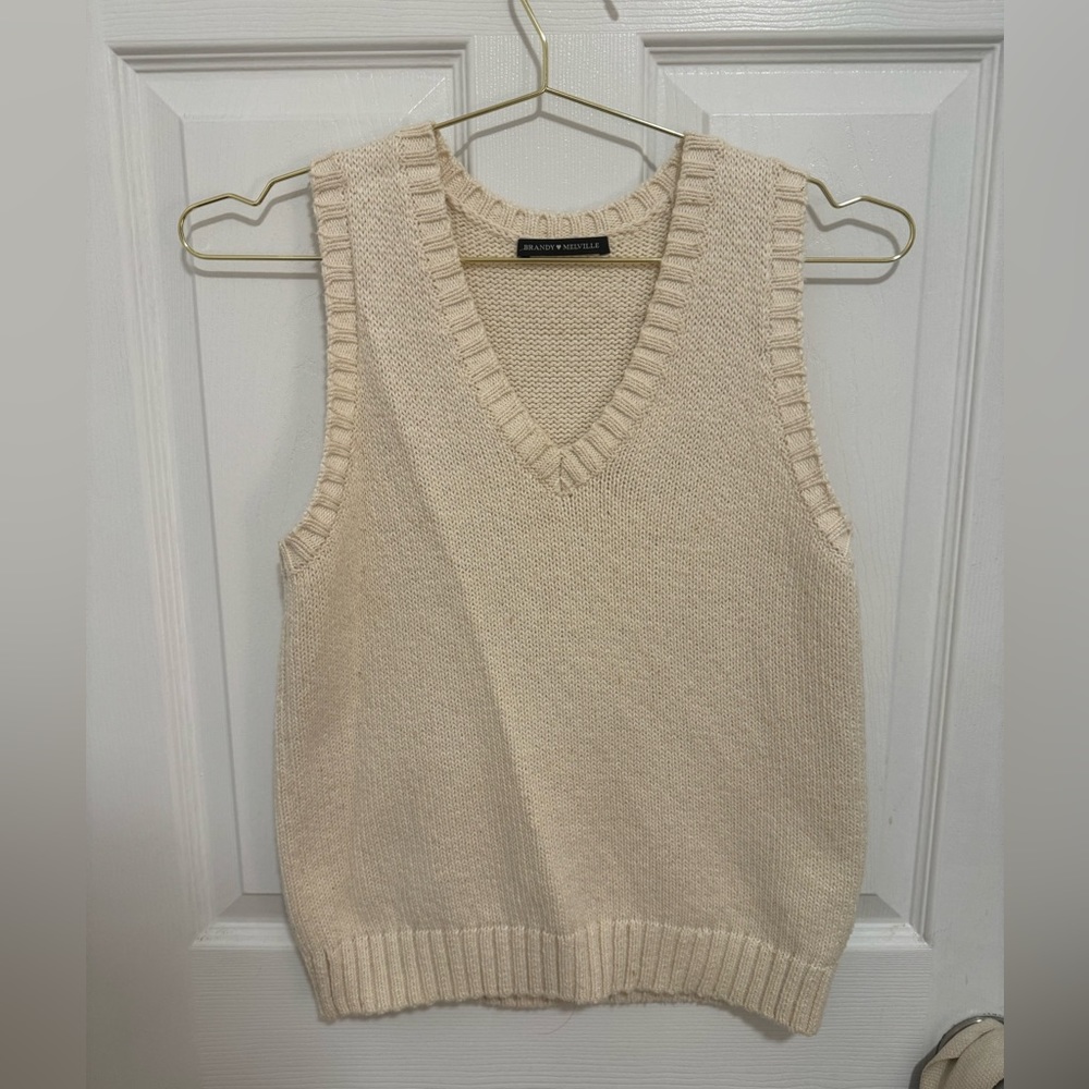 Brandy Melville Cream Sweater Vest